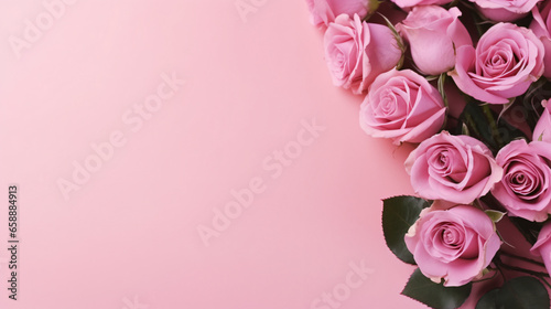 Pink roses on a pink background.