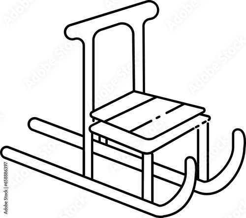 Ice sled outline icon