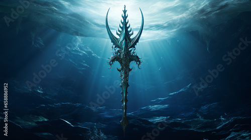 Poseidon trident sea