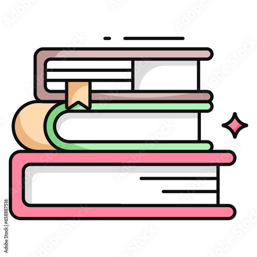 A creative design icon of books