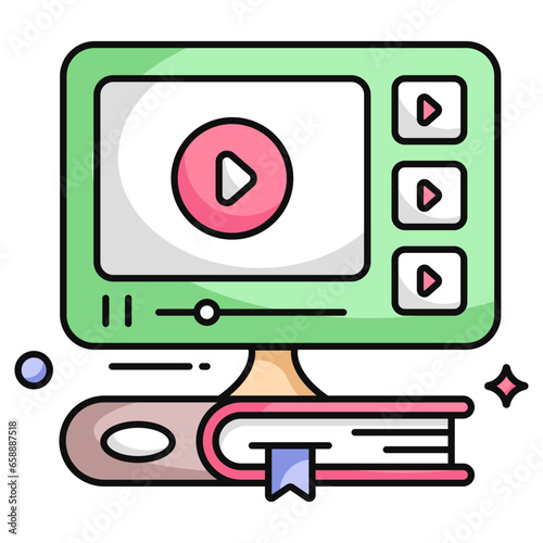 Trendy vector design of video tutorial 