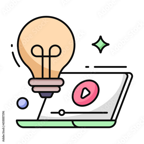 Trendy vector design of video tutorial 