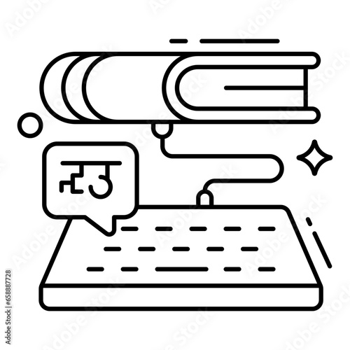 A unique design icon of book typing 