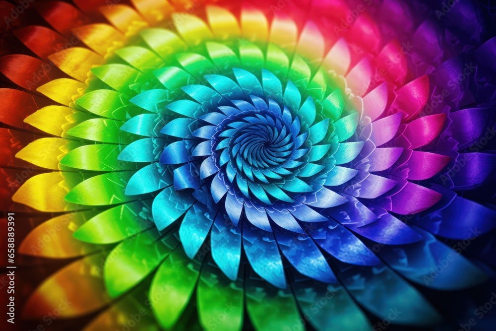 a rainbow colored spiral