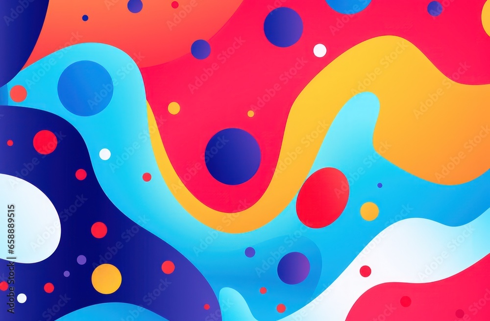a colorful background with circles and lines