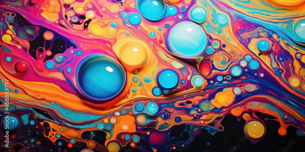 Obraz premium a colorful liquid with bubbles