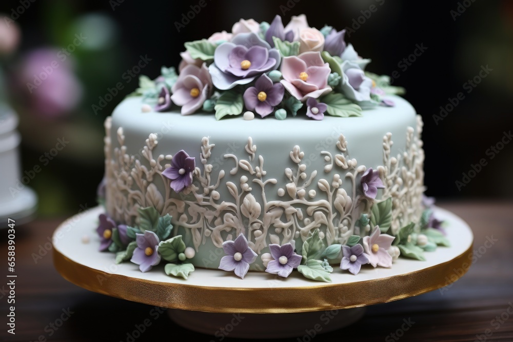 a cake with flowers on it a cake with flowers on it