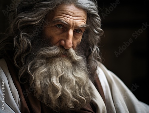 a man with long gray hair and a beard
