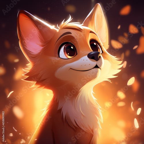 a cartoon of a fox