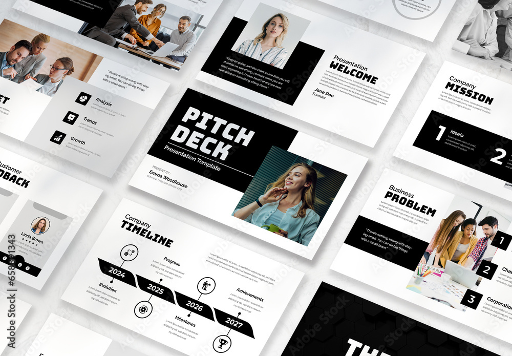 Pitch Deck Presentation Design Template Stock Template | Adobe Stock