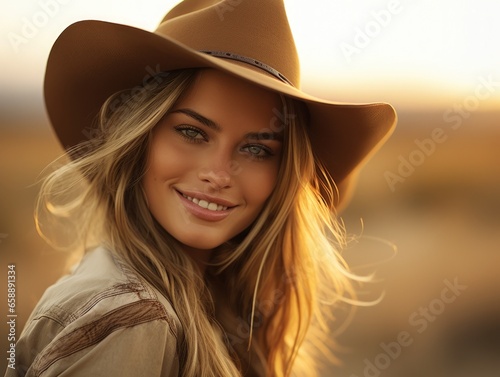 a woman wearing a cowboy hat