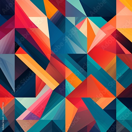 A colorful background with a geometric pattern triangle and polygonal AI Generative 