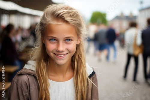 a girl smiling at the camera