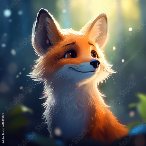 a cartoon of a fox