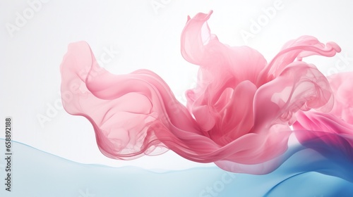 a pink fabric in water
