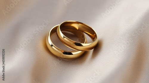 a pair of gold rings