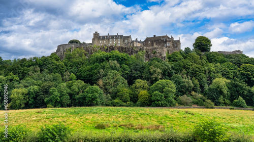 Medieval Stirling Castle on top of the hill overlooking the city, Scotland.