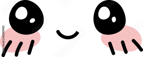 Shame kawaii cute face illustration