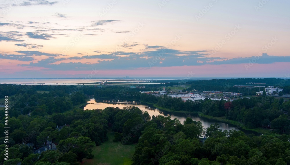 Daphne, Alabama at sunset in September