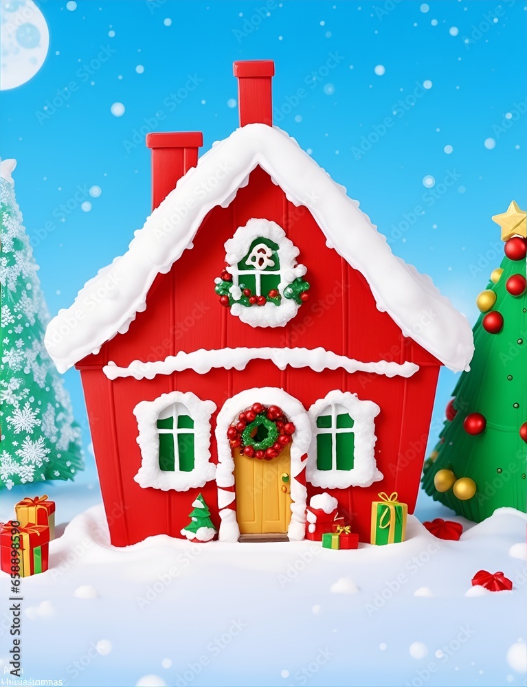 Christmas cartoon house