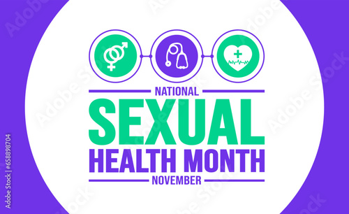 November is National Sexual Health Month background template. Holiday concept. background, banner, placard, card, and poster design template with text inscription and standard color. vector.