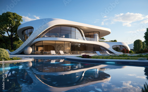 A modern futuristic family home