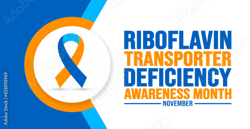 November is Riboflavin Transporter Deficiency Awareness Month background template. Holiday concept. background, banner, placard, card, and poster design template with text inscription.