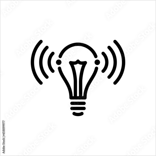 Wifi Led Bulb Icon, Li-Fi Internet, Light Fidelity Wireless Communication Technology