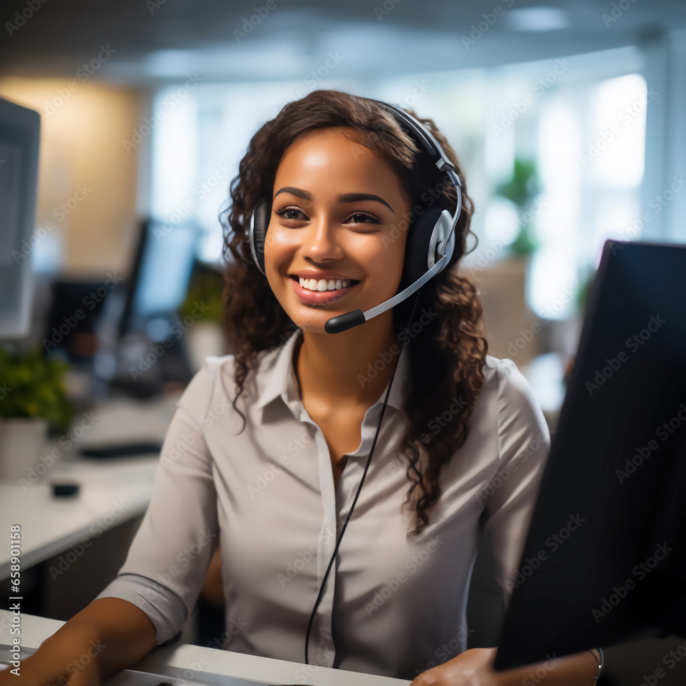 A woman smiling and serving customers on the phone,customer service,CS system,Company promotional image A woman smiling and serving customers on the phone,customer service,CS system,Company promotional image