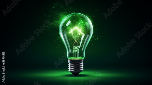 minimal and simple light bulb design symbolizing the green energy concept