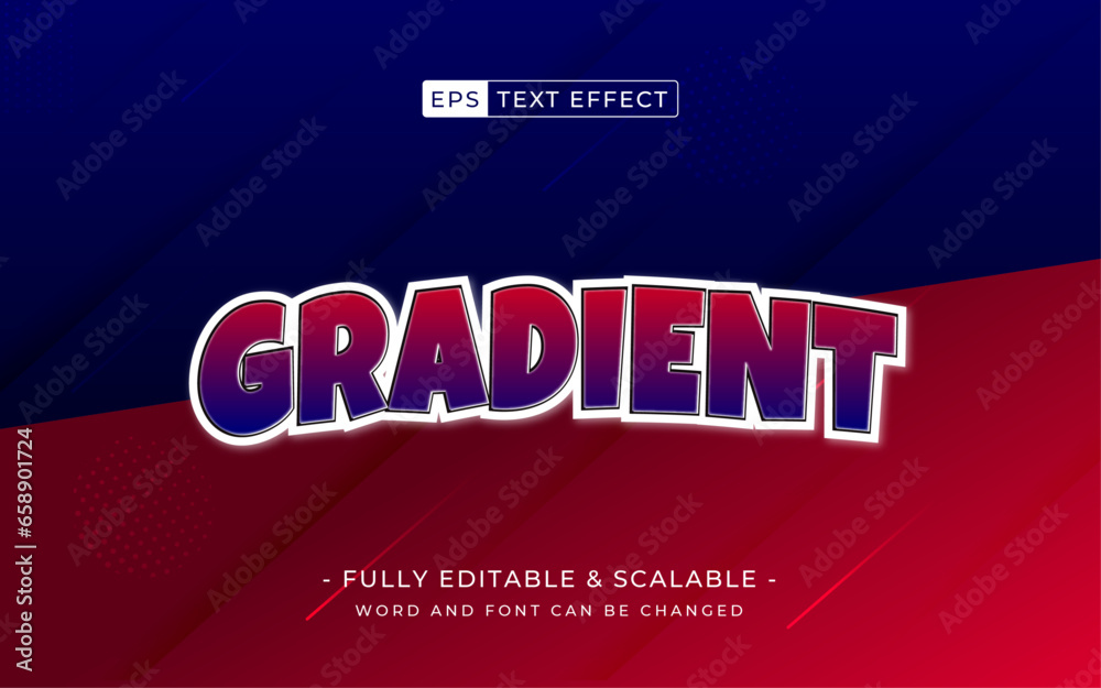 gradient editable text effect style with red and blue background gradient editable text effect style with red and blue background