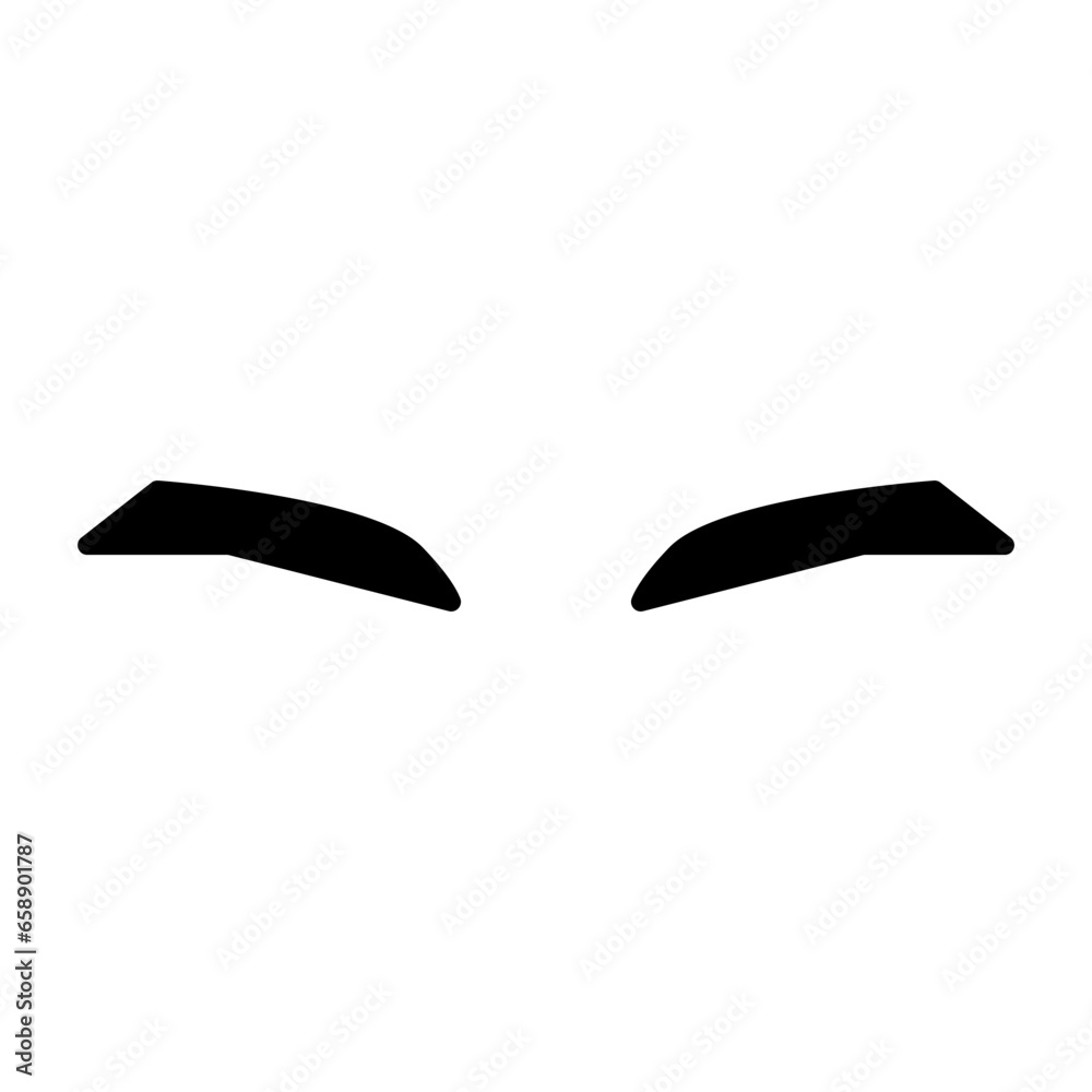 Simple eyebrows silhouette icon. Vector.