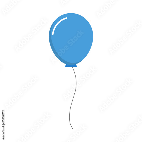Flat design blue balloon icon. Vector.