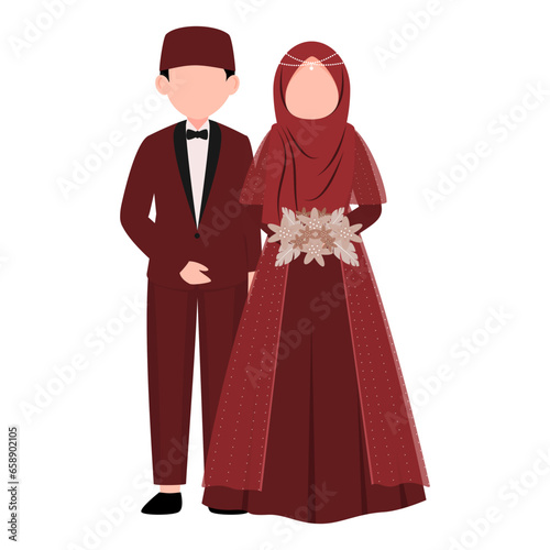 Muslim wedding couple for invitation