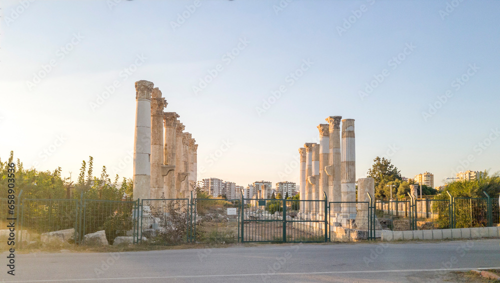 Turkey, Adana - 09.13.2023 - Historical ruins next to the waterfront of the city. Abstract Turkey, Adana - 09.13.2023 - Historical ruins next to the waterfront of the city. Abstract