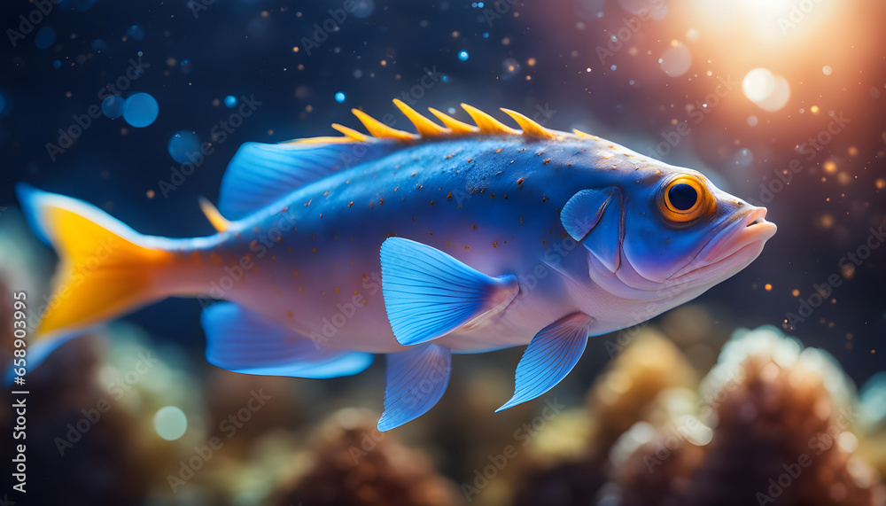 Stargazer fish, ultra hd, 4k, 8k, ai generated - obrazy, fototapety, plakaty 
