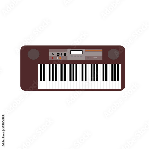 piano keys isolated on white, vector illustration