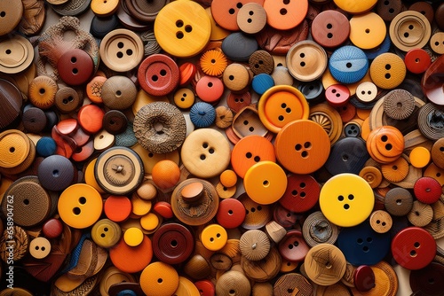 Painted designer wooden buttons photo