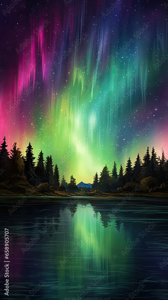 Fototapeta premium sky with colorful North Light