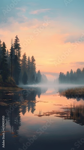 sunrise on the lake © natalikp