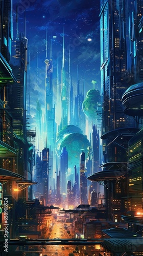 dynamic and futuristic city