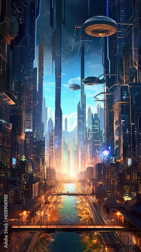 dynamic and futuristic city