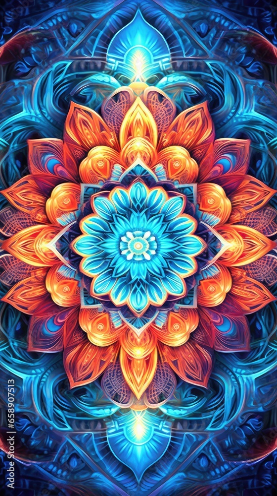 neon mandala background neon mandala background