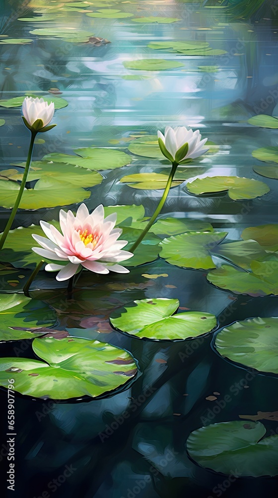 lake with water lilies lake with water lilies