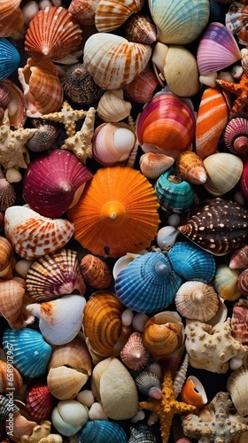 bright seashells background