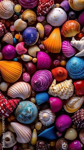 bright seashells background