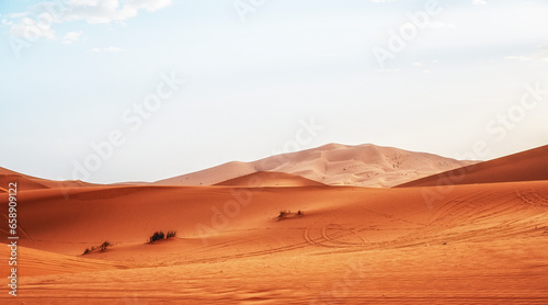 Erg Chebbi sand dunes in the Sahara desert near Merzouga  Morocco