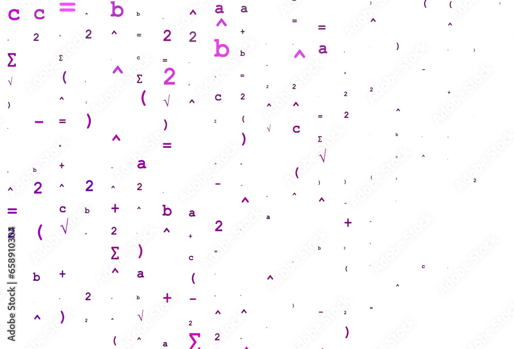 Light Pink, Blue vector pattern with arithmetic signs.