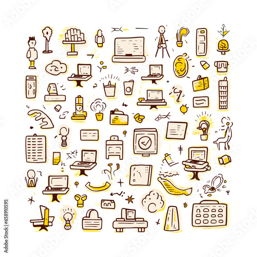 Photos Vector marketing and management office icons