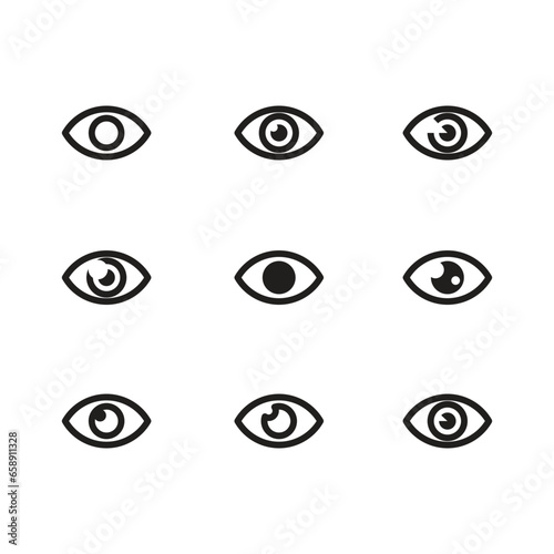 Eye icon vector. Vision icon symbol isolated. Stroke vector illustration on a white background.